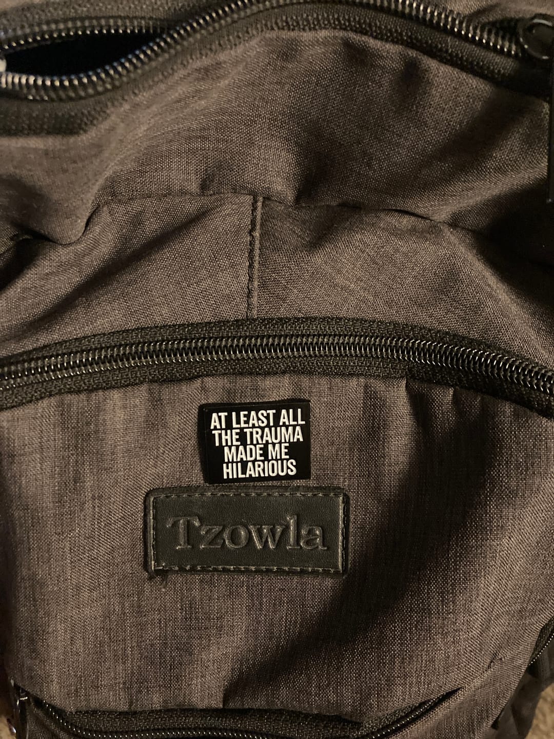 Customer photo review of At Least All The Trauma Made Me Hilarious Pin