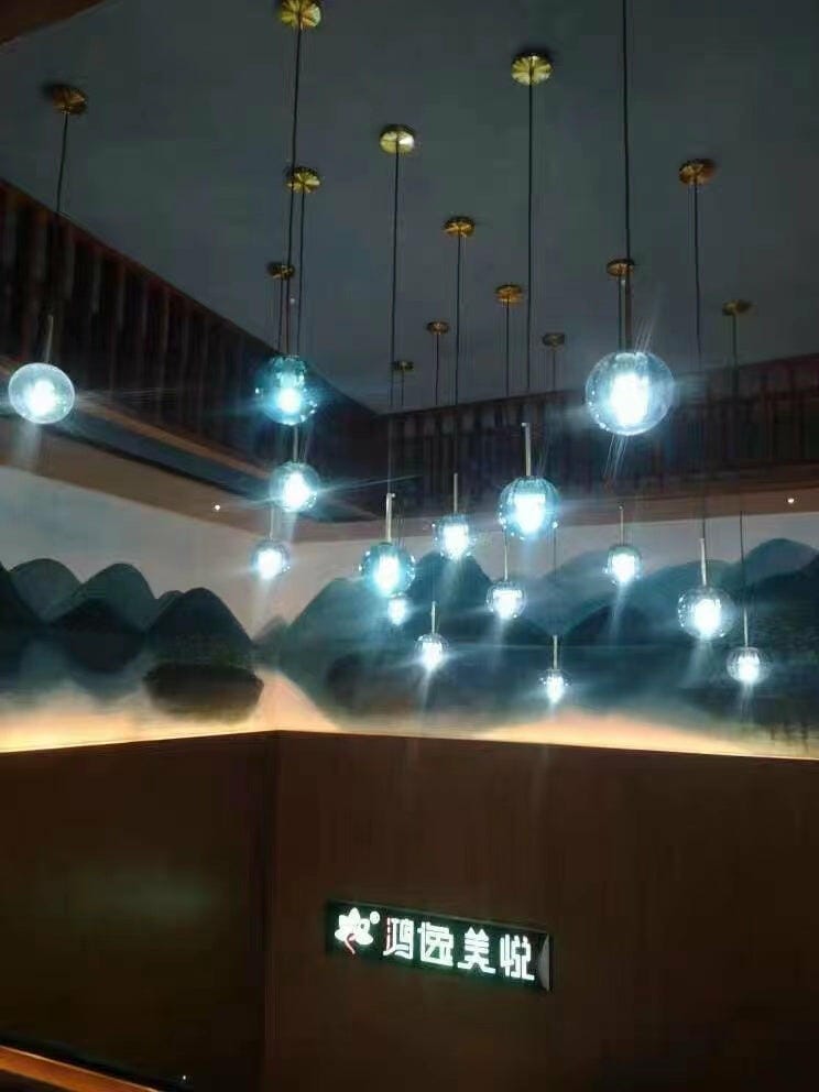 Customer photo review of Ribbed Glass Pendant Lamp, Mouth-Blown, Adjustable Cable