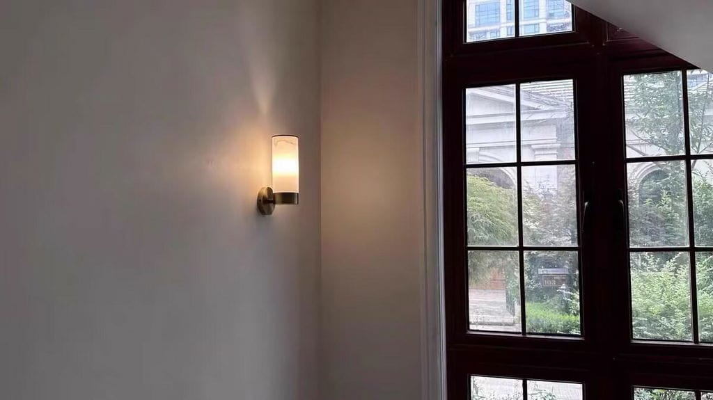 Customer photo review of Alabaster Wall Light, Antique Brass Finish, Wall Sconce