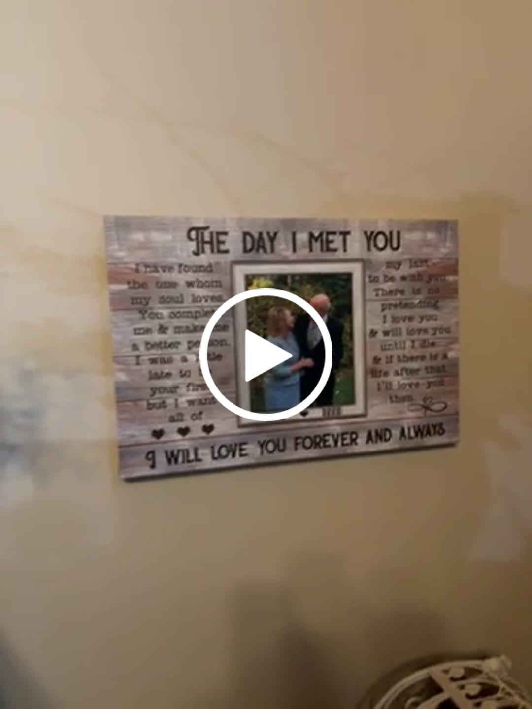 Customer video review of Personalized Canvas Prints, Custom Photos, Loving Gift For Couple, Couple Gift, Anniversary Gift, When I Say I Love You More Dem Canvas