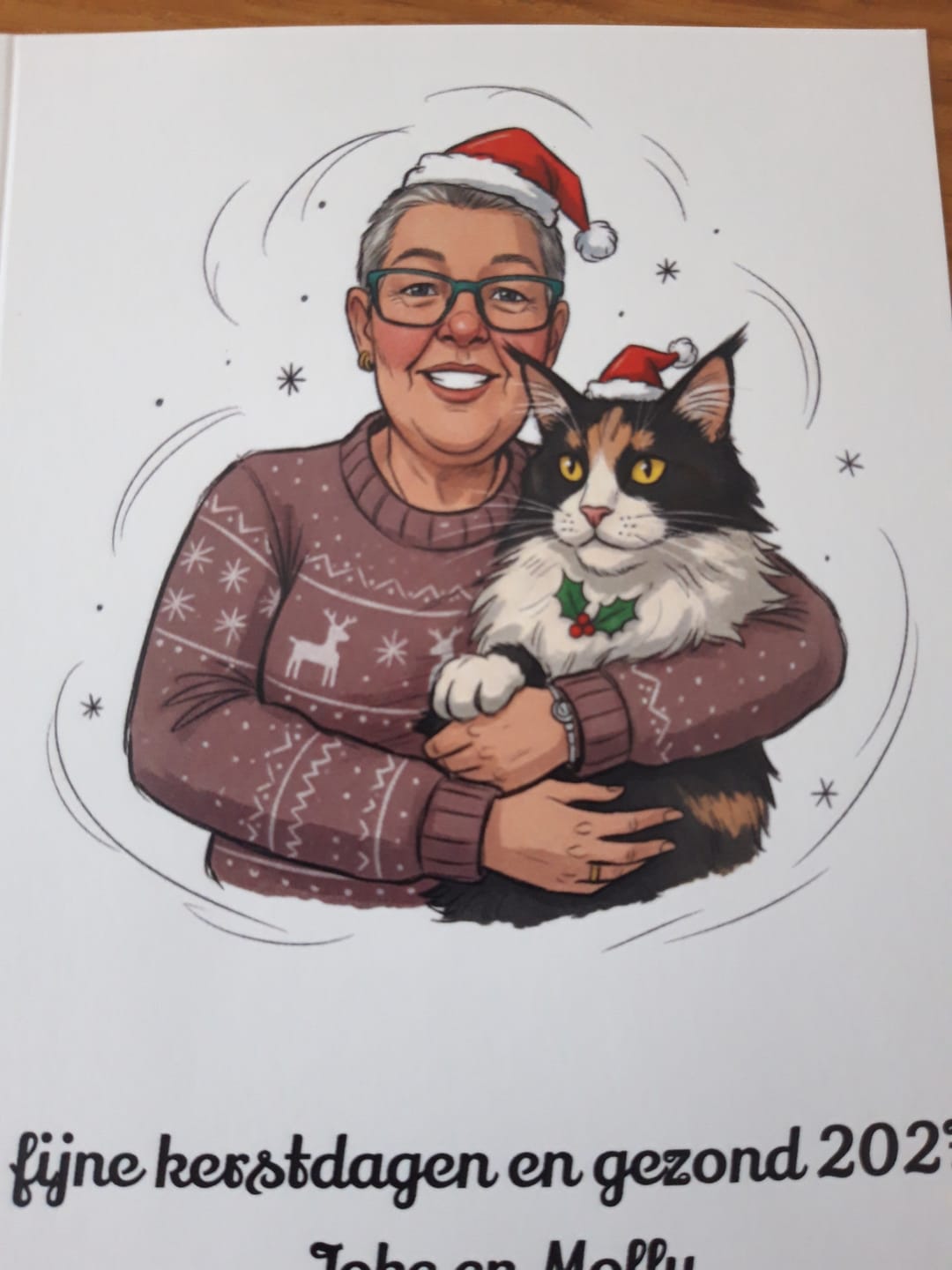Customer photo review of Persoonlijke A6 Kerst Kaart (Karikatuur) met Envelop - Jouw Unieke Feestgroet!