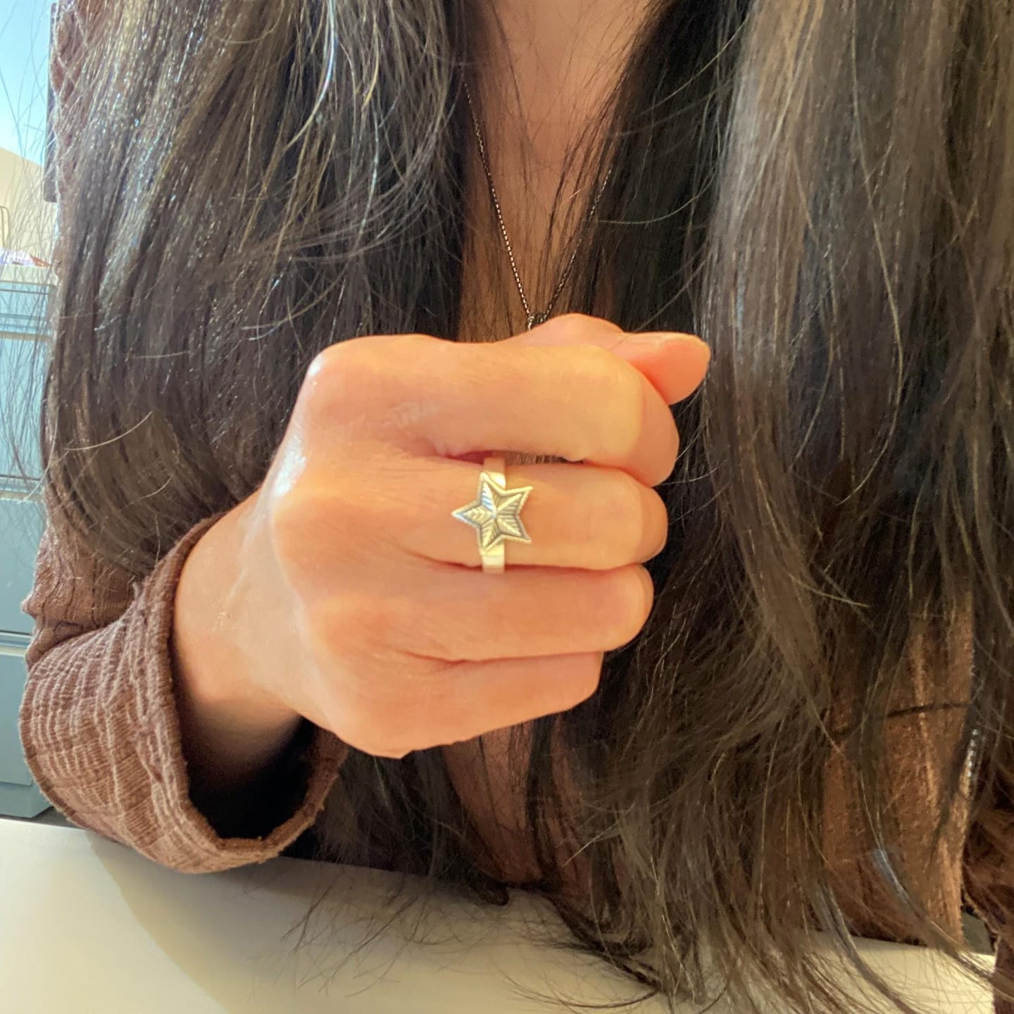 Customer photo review of Chevron Nautical Star Ring