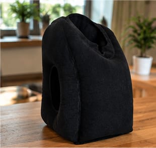 Customer photo review of HushBound Travel Pillow – Real Sleep Sitting Up, Inflates in Seconds