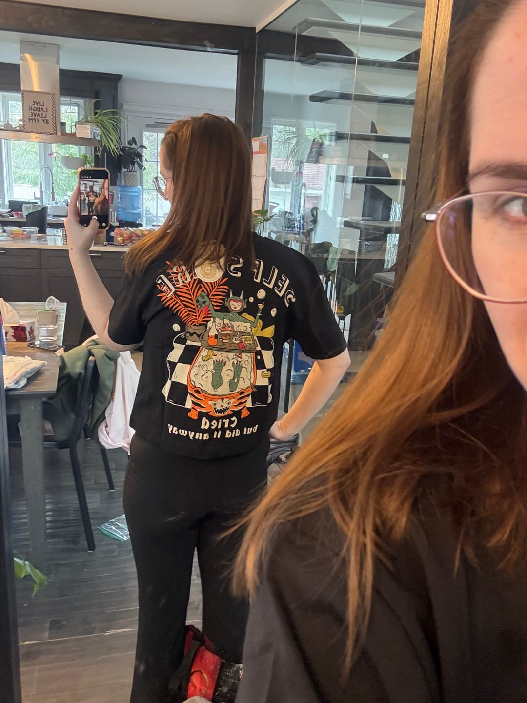 Customer photo review of Self Scare T-Shirt