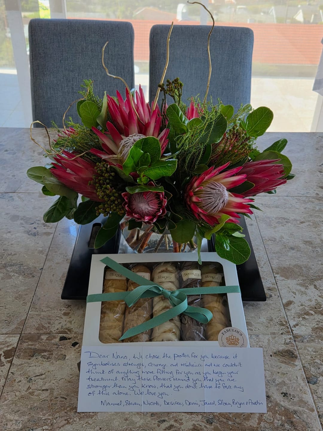 Customer photo review of Protea Vase Arrangement