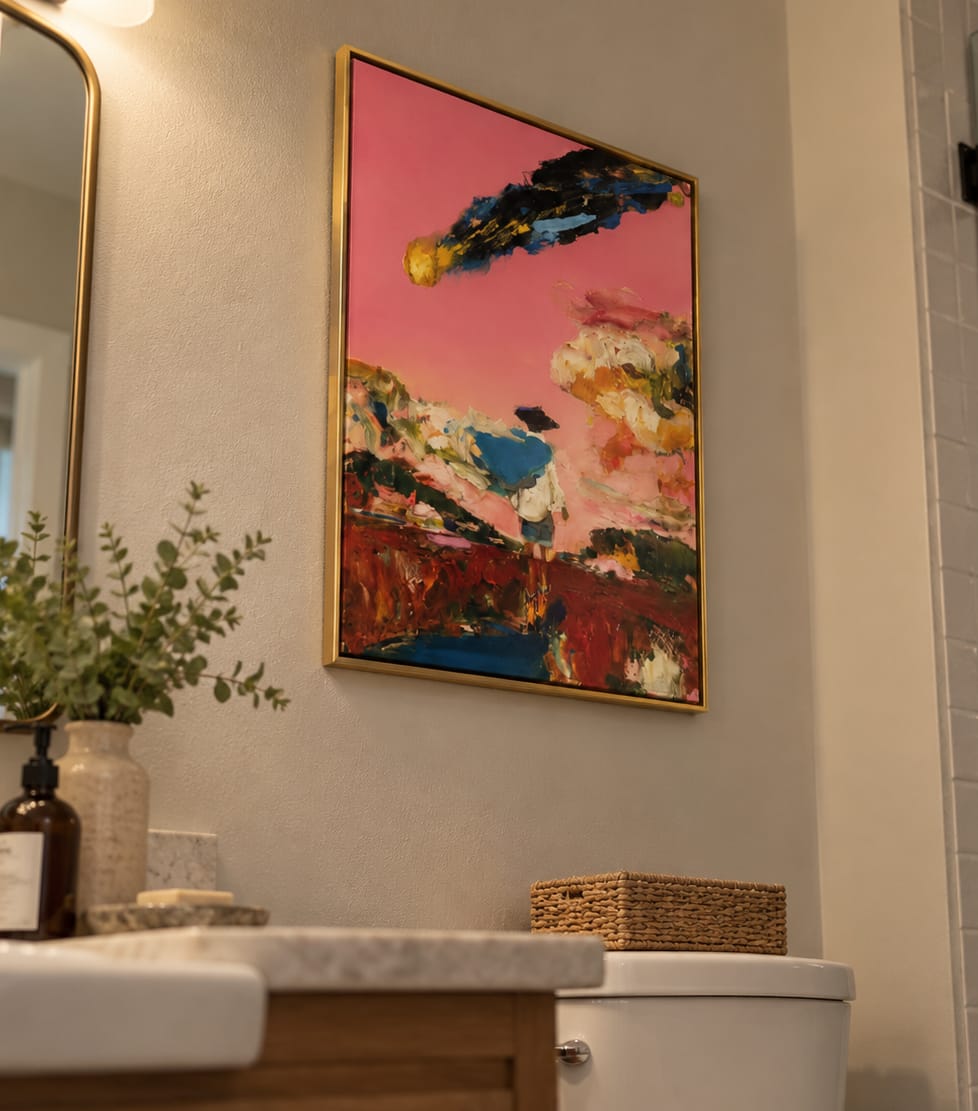 Customer photo review of Pink Comet-Cowboy Meteor Landscape Painting