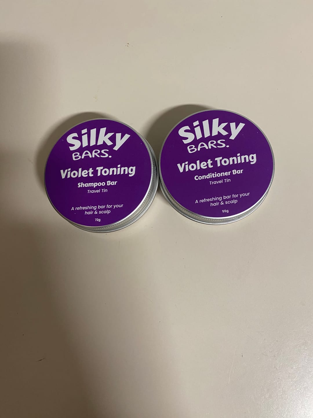 Customer photo review of Violet Toning Conditioner Bar
