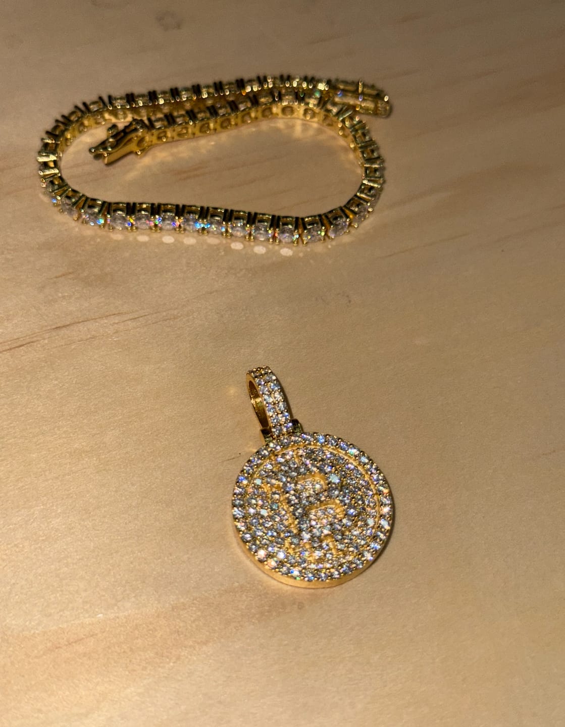 Customer photo review of B Coin S925 Silver VVS Moissanite Medallion Pendant