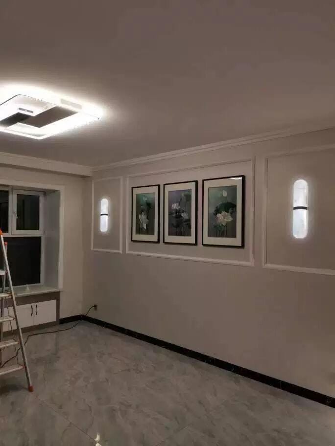 Customer photo review of Pill-Shaped Wall Sconce for Hallway, Alabaster, Brass