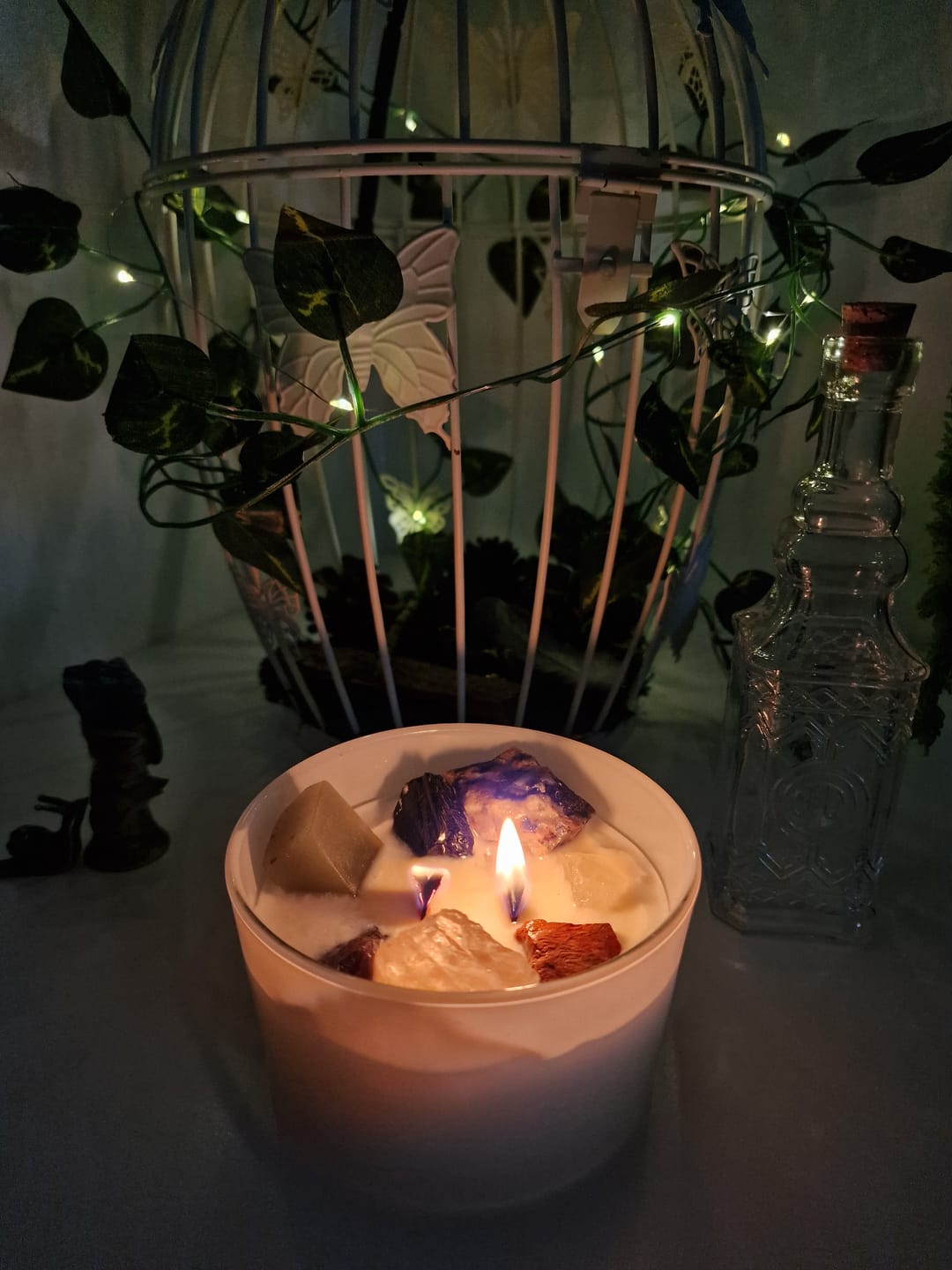 Customer photo review of Chakra Kristallkerze Sieben Chakra mit echten Edelsteinen