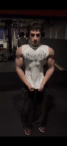 Customer photo review of Vindicator Tarnished Cargo Oversized Zip-up Hoodie [DIVINE WHITE]