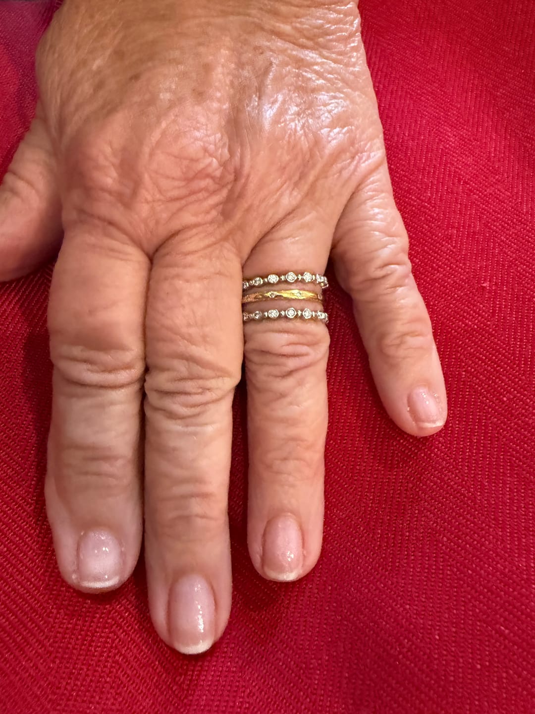 Customer photo review of Moissanite Station Ring