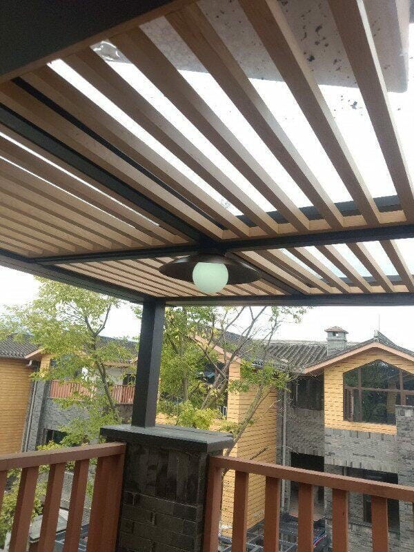 Customer photo review of Wood Grain Ceiling Light, Frosted Glass Globe, Flush Mount, 35 cm
