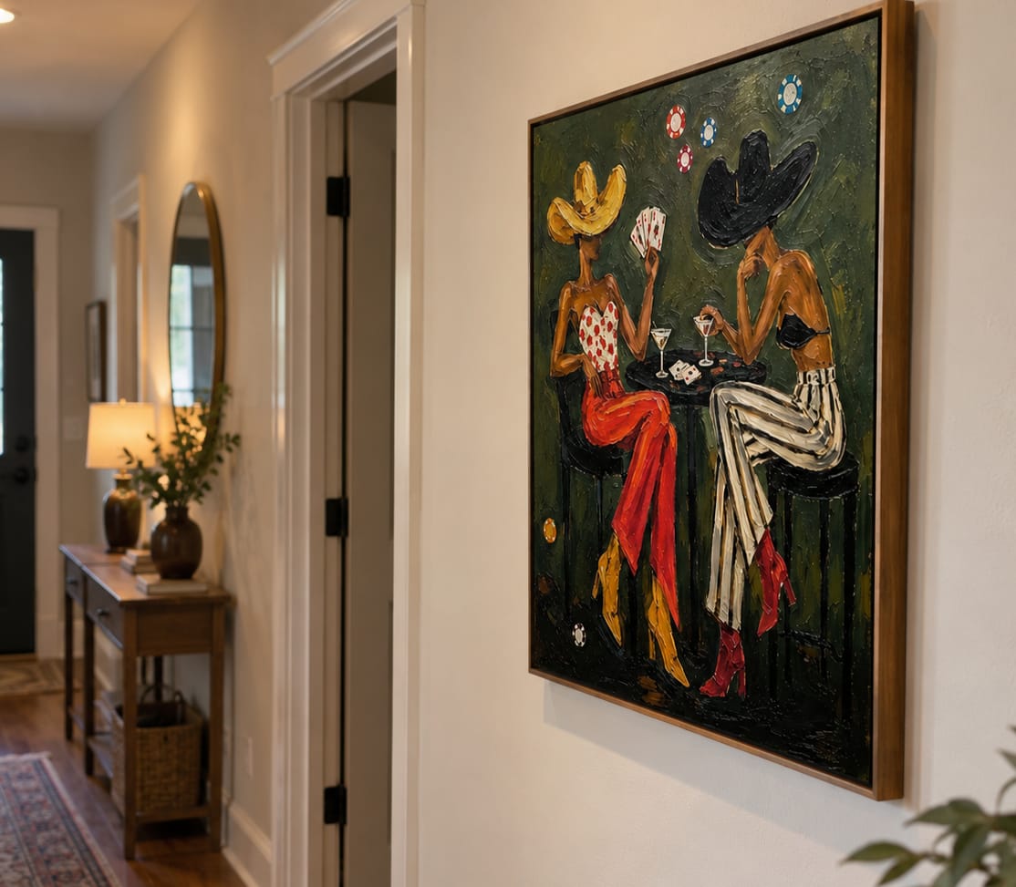 Customer photo review of Wild Draw-Cowgirl Poker Painting