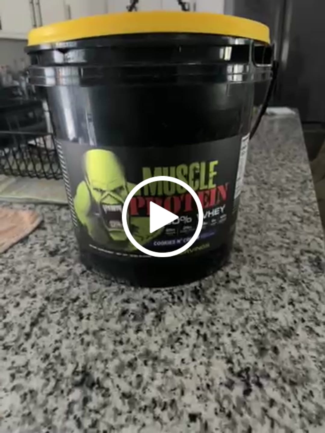 Customer video review of Whey Protein Powder Bucket