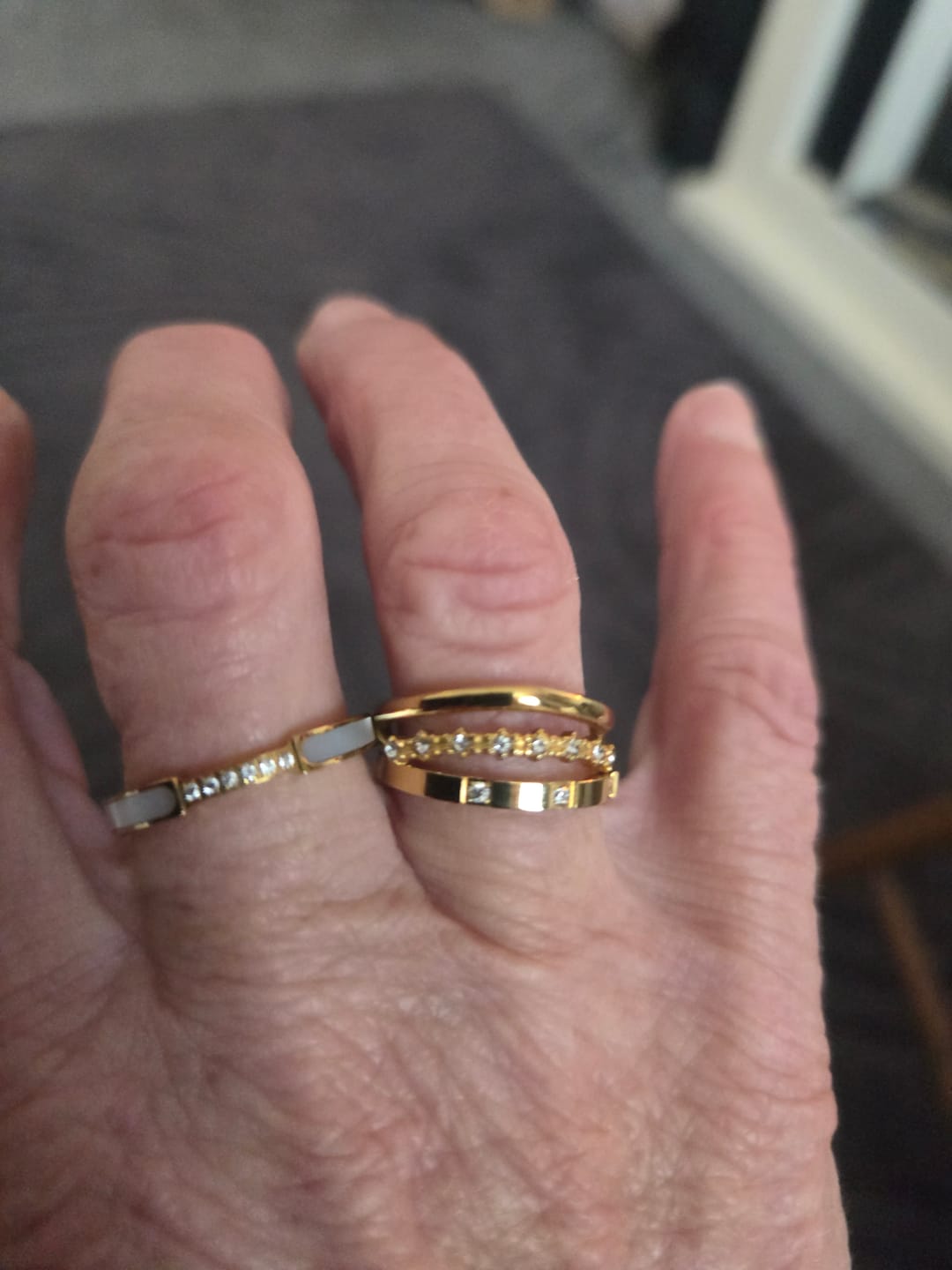 Customer photo review of Marissa White Crystal Layered Ring