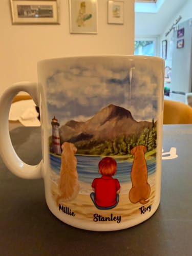 Customer photo review of Young Boy & Dogs - Personalised Mug