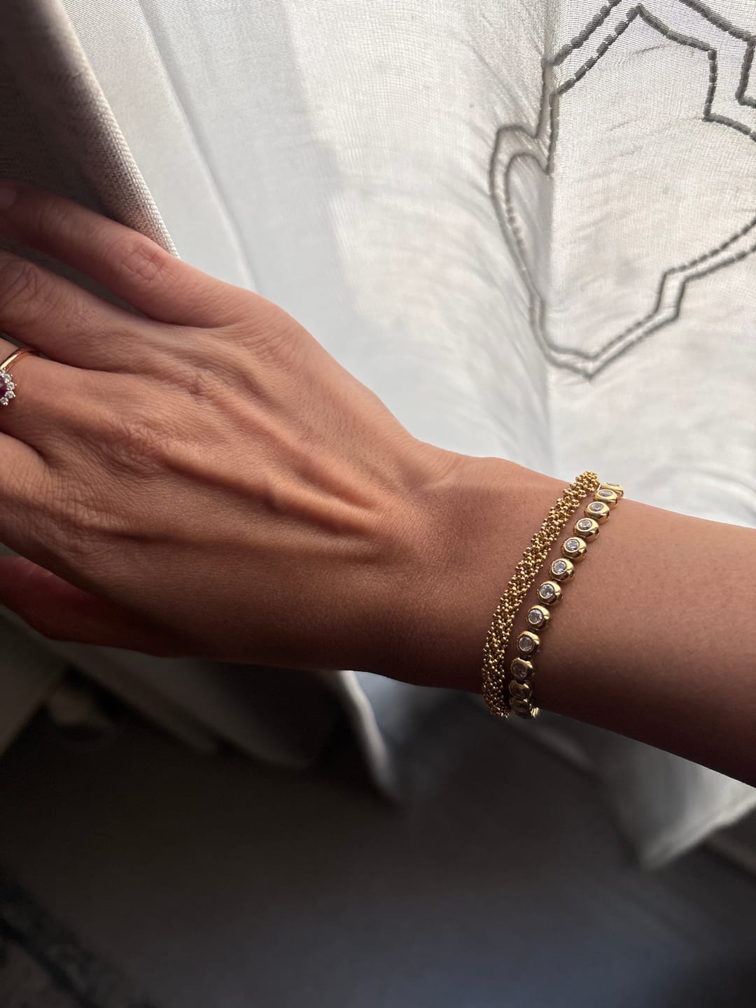 Customer photo review of Classic Bezel Tennis Bracelet