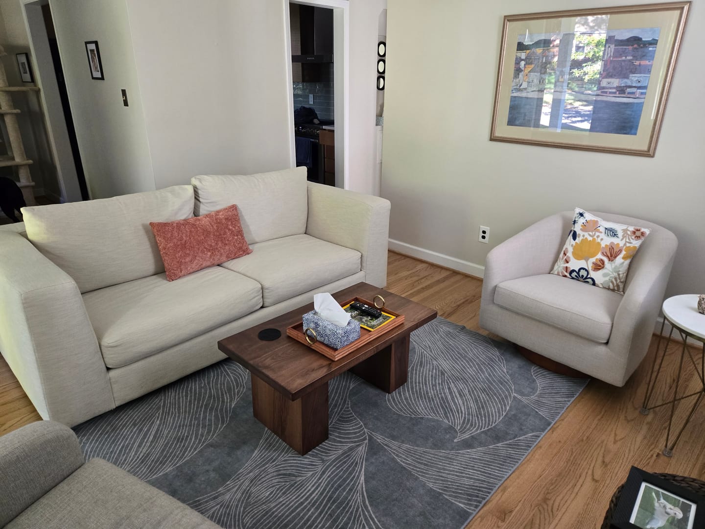 Customer photo review of Wilder Rectangular Coffee Table – Walnut/Oak Solid Wood Minimal Block Design