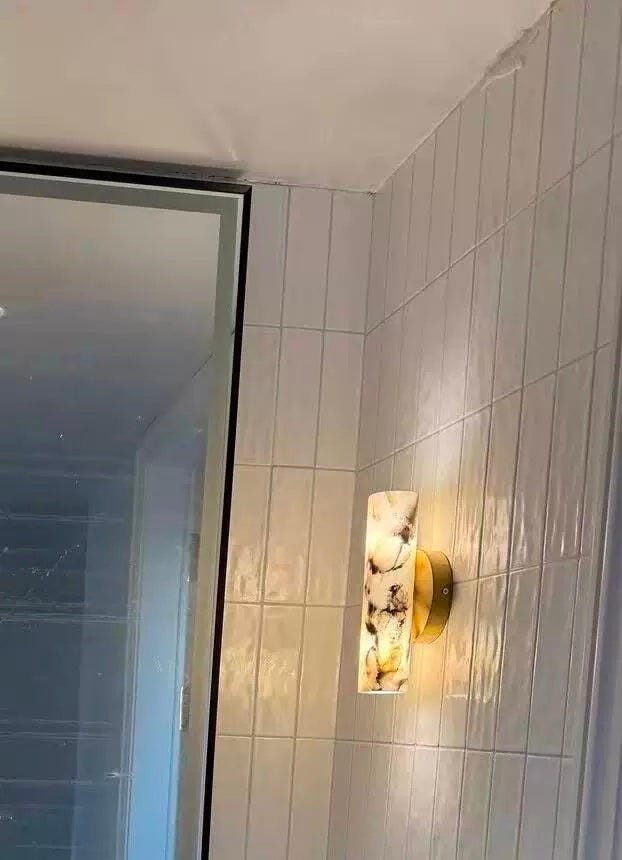 Customer photo review of Purple Marble Wall Light, Gold Iron Fixture, Wall Sconce, 25 cm
