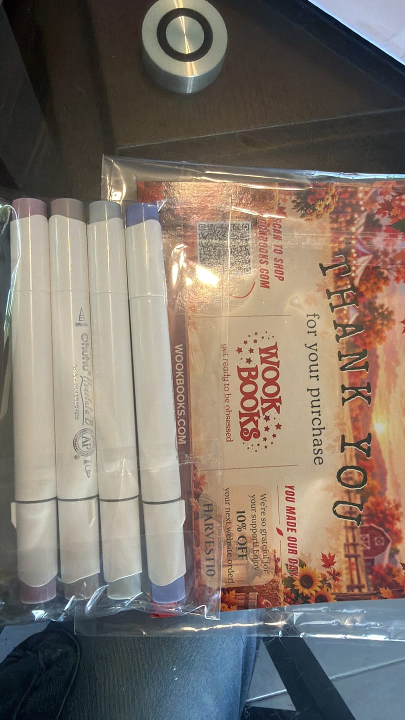 Customer photo review of 4-Pack Build Your Own Palette of Ohuhu Honolulu Dual Tips Alcohol Markers