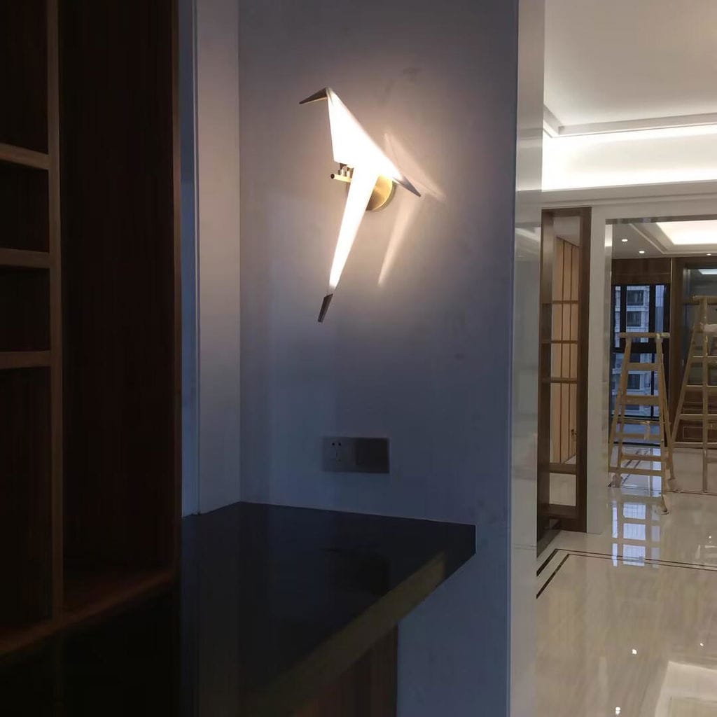 Customer photo review of Wall Light, Gold Bird Shaped Body, Wall Sconce, Integrated LED