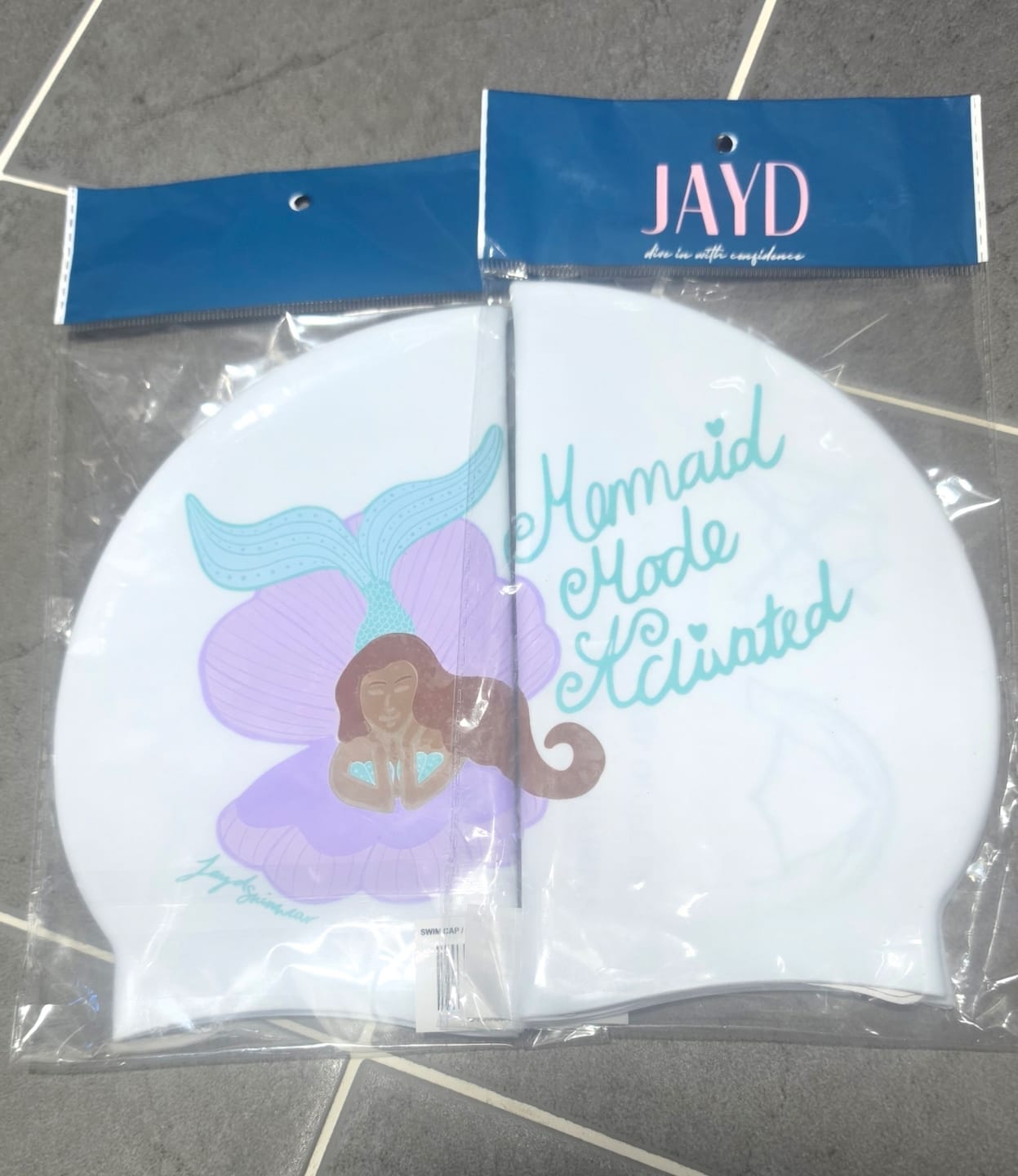 Customer photo review of JAYD Swim Cap - Mermaid Mode