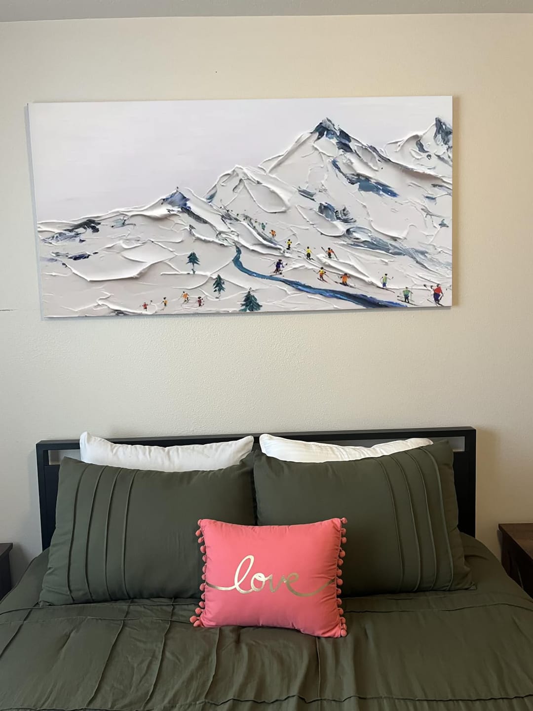 Customer photo review of Skiing Sport Textured Canvas Painting #SC007