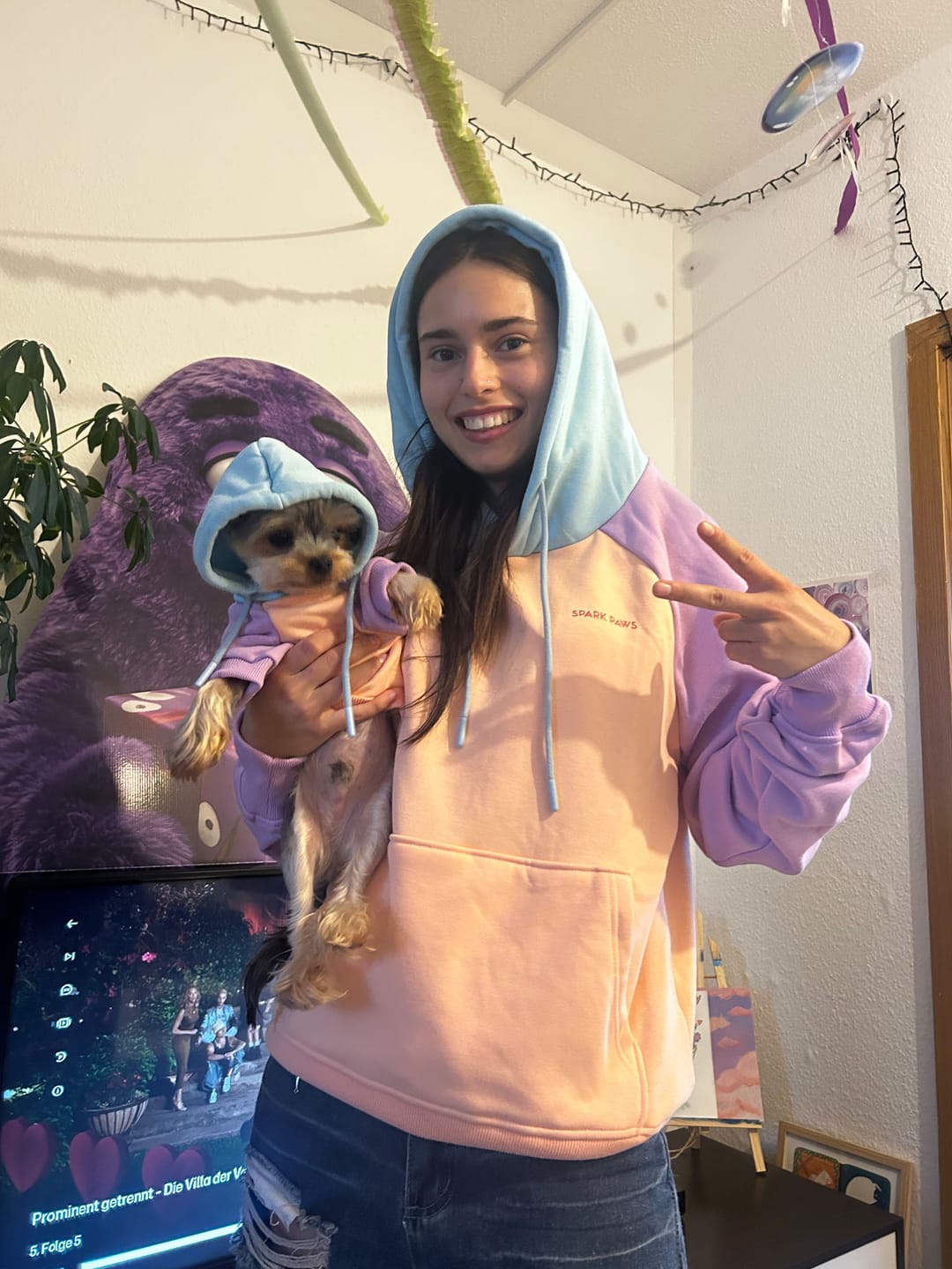 Customer photo review of Cotton Candy Dog Hoodie