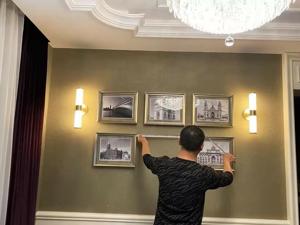 Customer photo review of Alabaster Wall Light, Antique Brass Finish, Wall Sconce