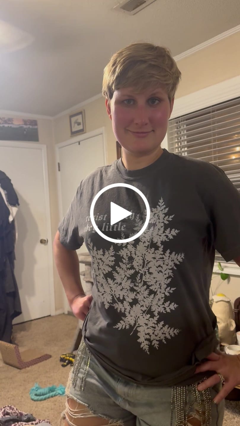 Customer video review of Resist Much Obey Little Fern Tee