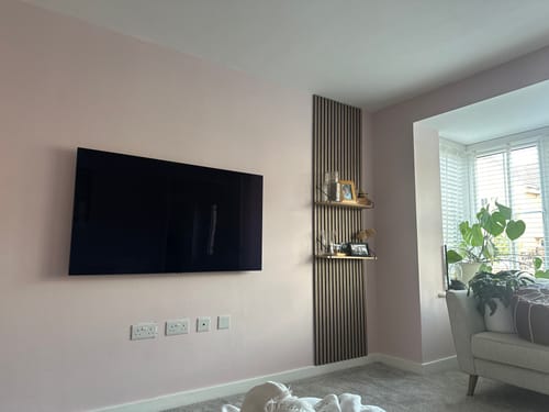 Customer photo review of Acoustic Slat Wall Panels Wooden Decorative Wall Panels Walnut Premium 2.4m x 0.6m
