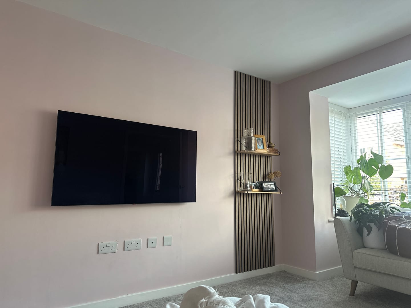 Customer photo review of Acoustic Slat Wall Panels Wooden Decorative Wall Panels Walnut Premium 2.4m x 0.6m