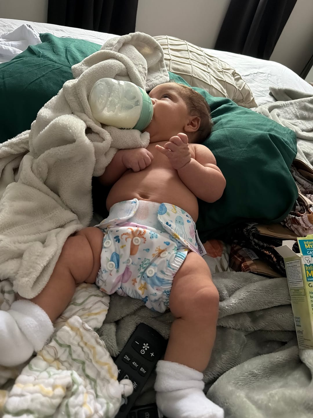 Customer photo review of The Ultimate - Hook & Loop One Size AIO Reusable Cloth Diaper