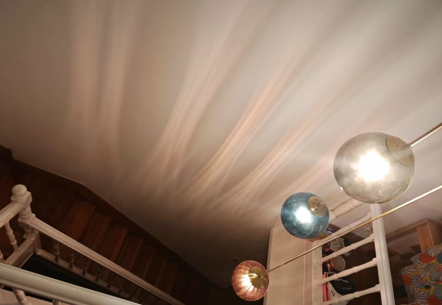 Customer photo review of Ribbed Glass Pendant Lamp, Mouth-Blown, Adjustable Cable