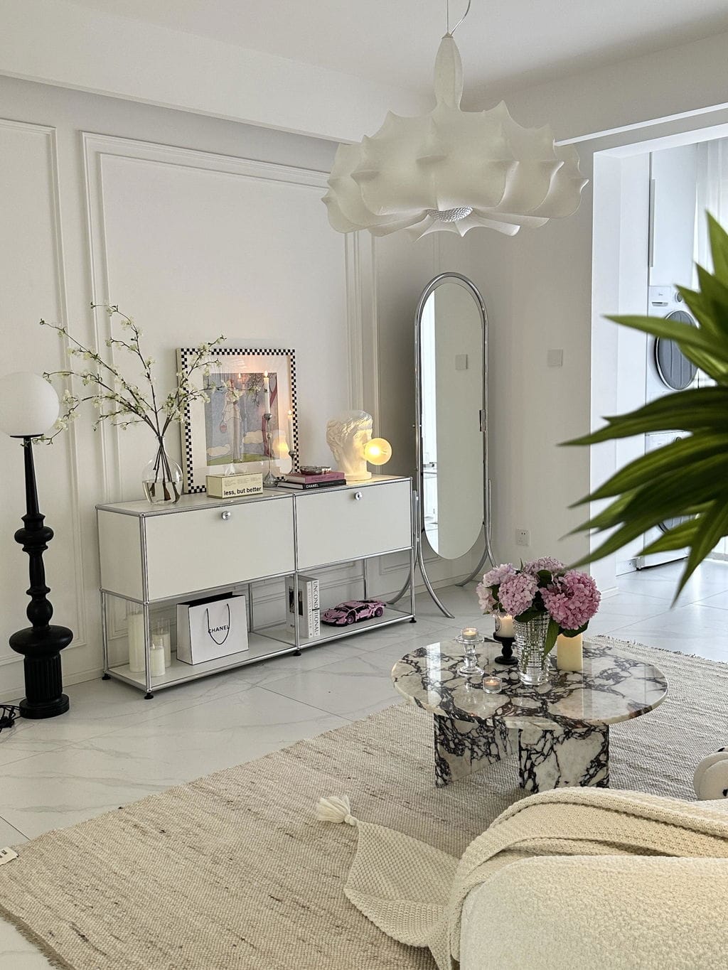Customer photo review of Glass Table Lamp, Pink Bubble Shade, White Resin Body, 42 cm