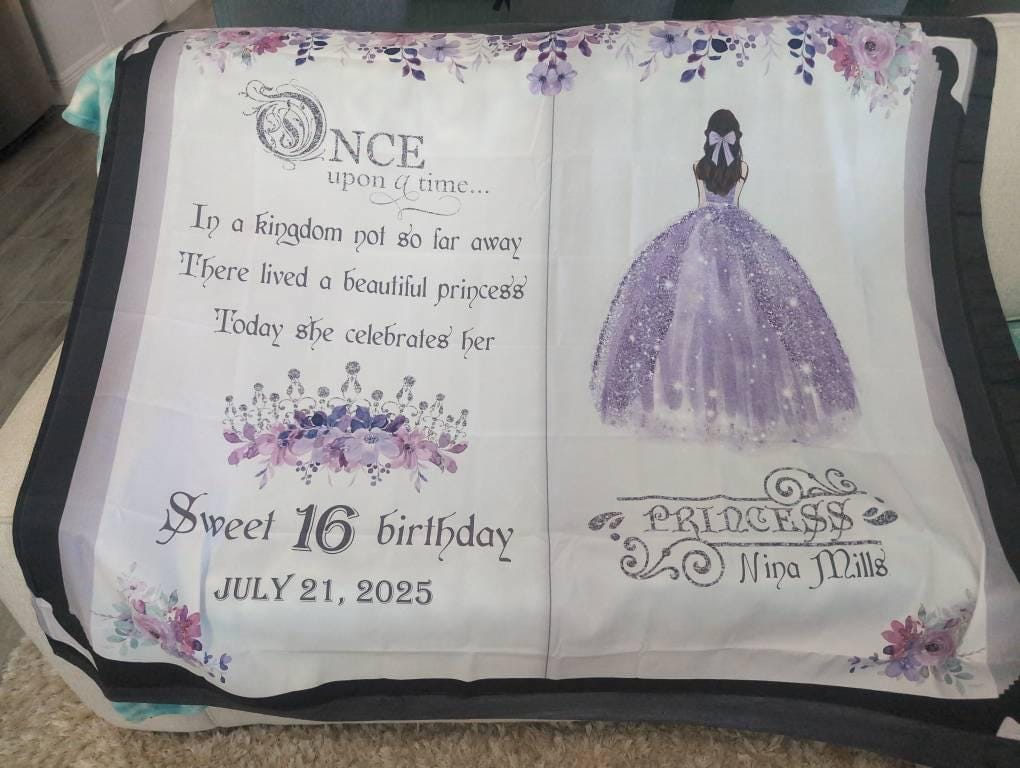 Customer photo review of Quinceañera Birthday Backdrop Lavender Quince 15 Anos Decor Custom Princess 15th Birthday Photo Backdrop Mis Quince Happy Birthday Banner