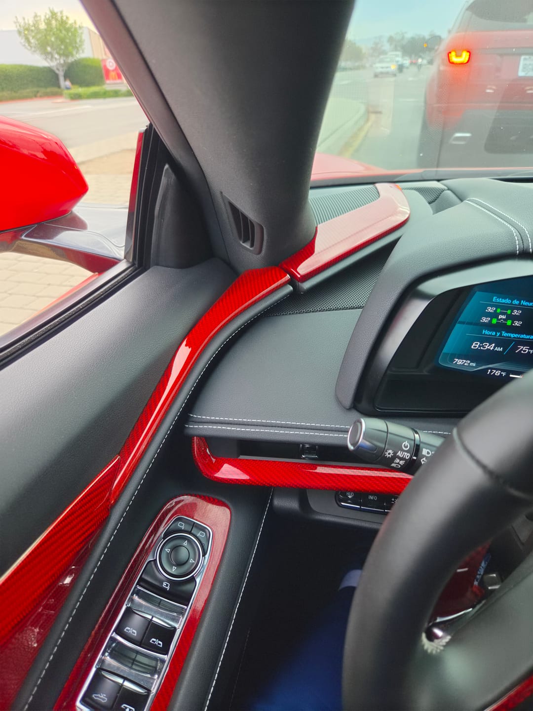 Customer photo review of C8 Corvette Real Carbon Fiber Door Panel Upper Trim Covers (2020-2025)
