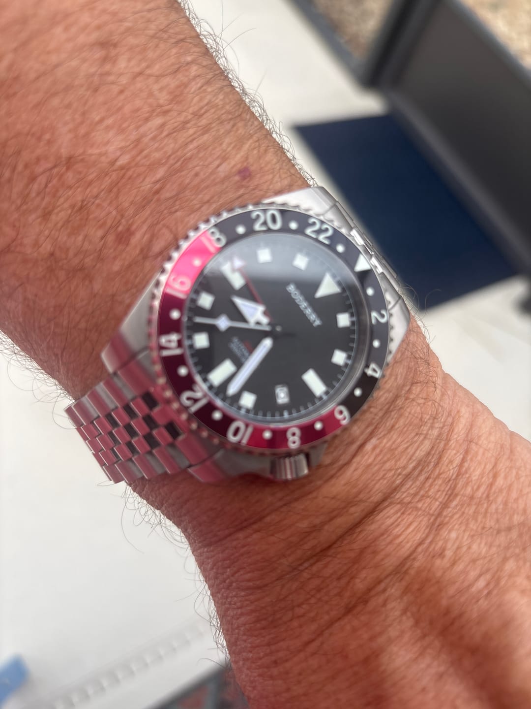 Customer photo review of ADMIRAL GMT - 200M Waterproof Titanium Automatic Diver Watch | Black