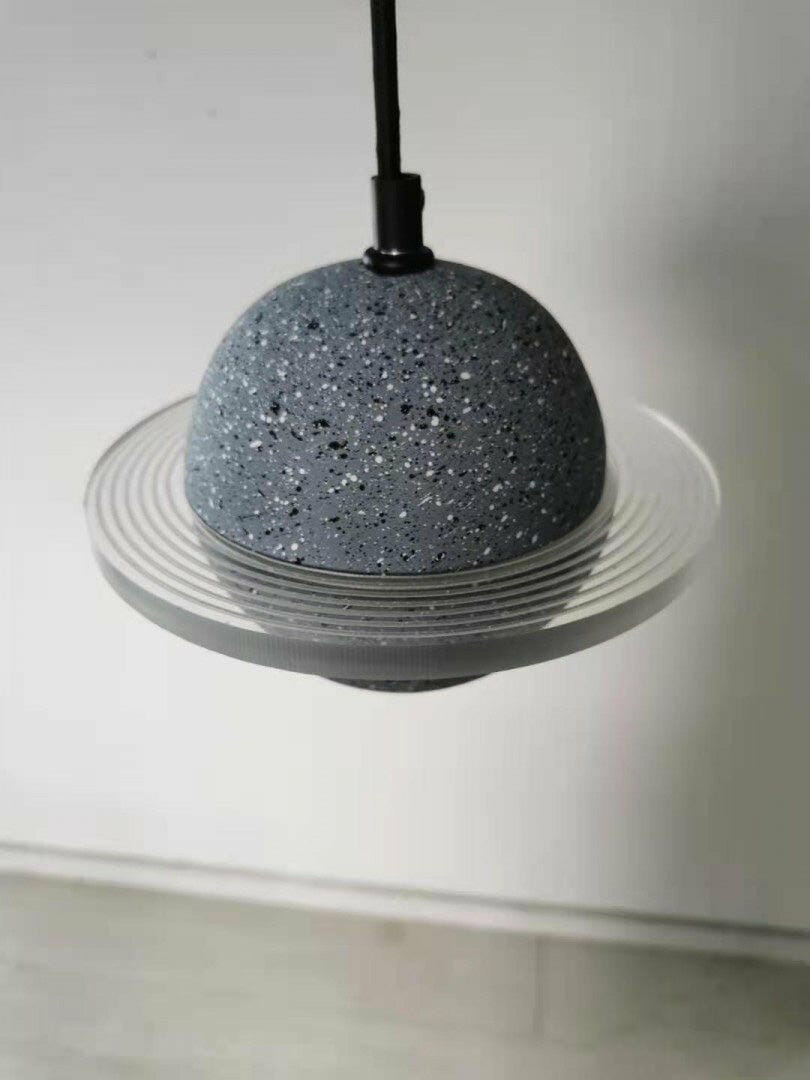 Customer photo review of Acrylic Pendant Light, Clear Sphere with Illuminated Ring, 20 cm