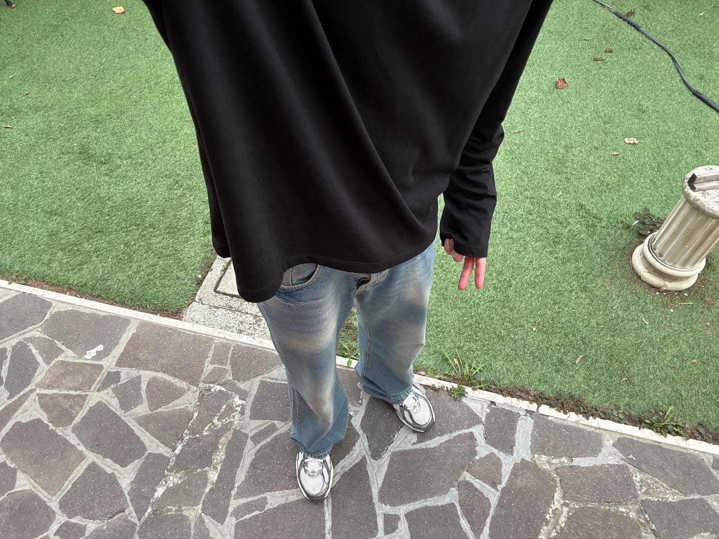 Customer photo review of Flared Denim Pants