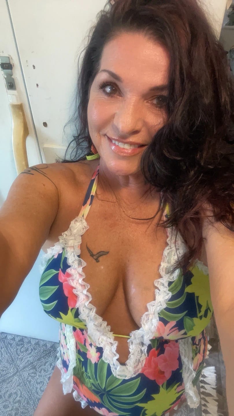 Customer photo review of Emoswim - Womens One Piece Halter V-Neck Printing Lace Adjustable Back Straps Sexy Swimsuit