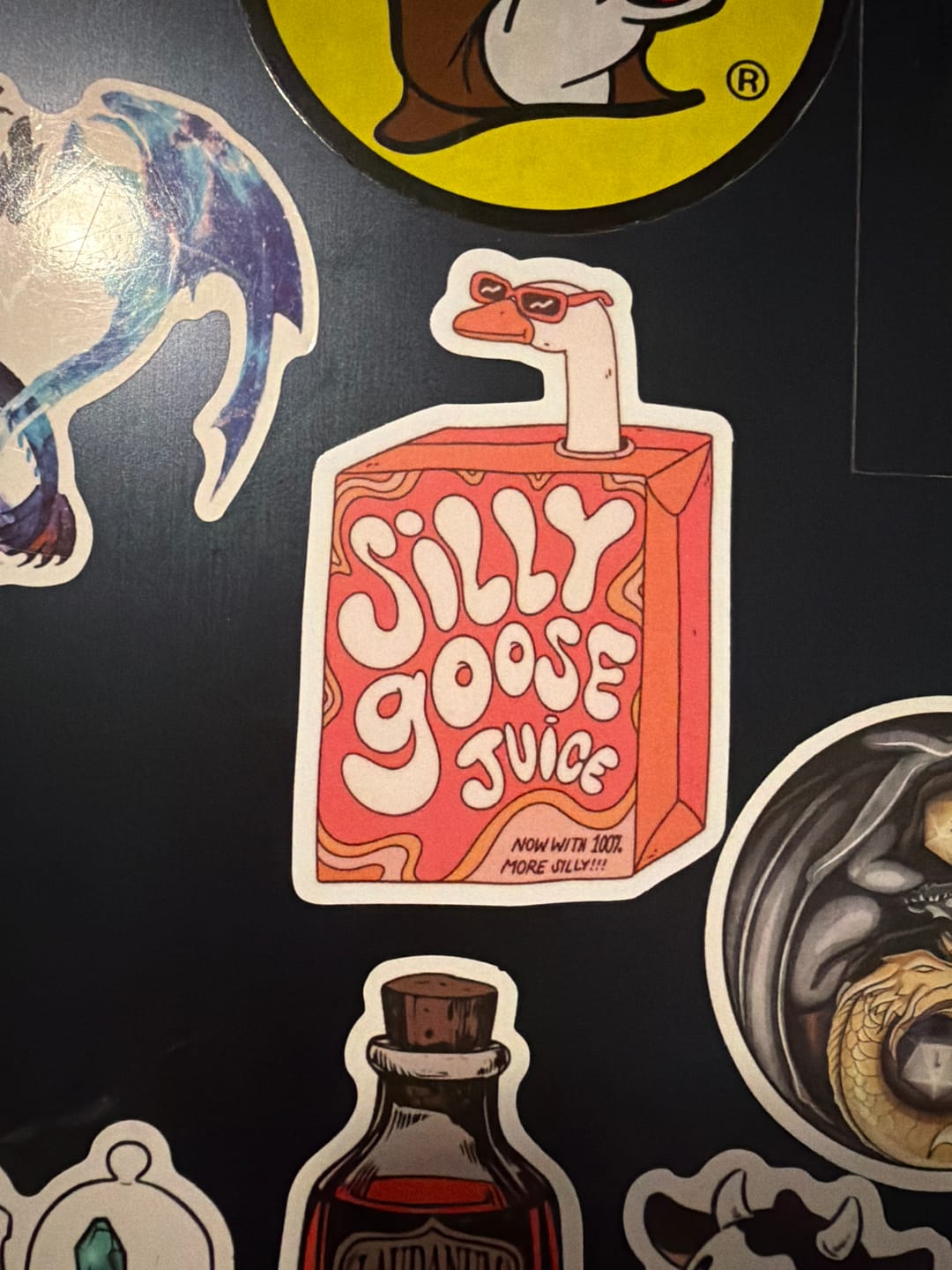 Customer photo review of Silly Goose Juice Sticker
