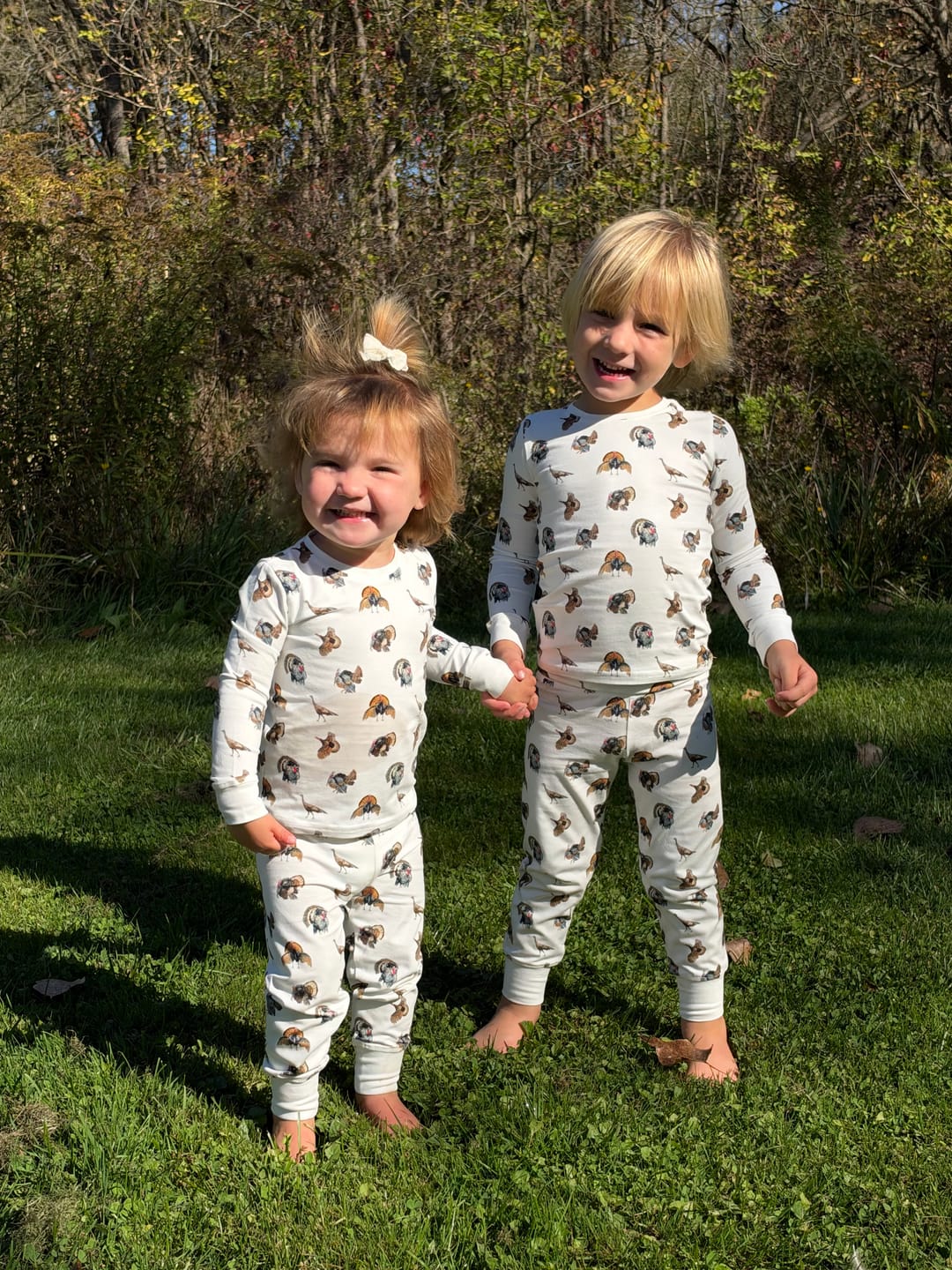 Customer photo review of Turkey Trot - Kids Pajamas