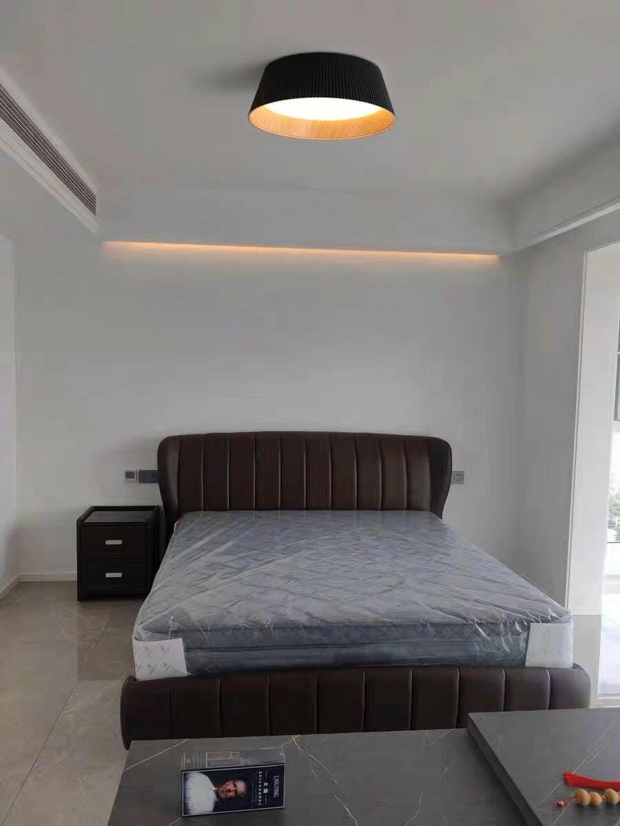 Customer photo review of Fluted Metal Ceiling Light, Wood Grain Interior, LED, 46 cm