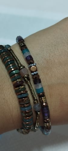 Customer photo review of Amethyst Hand-Knitted Anklet