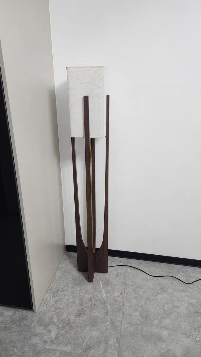 Customer photo review of Ash Wood Floor Lamp, White Fabric Shade, 145 cm, Inline Switch
