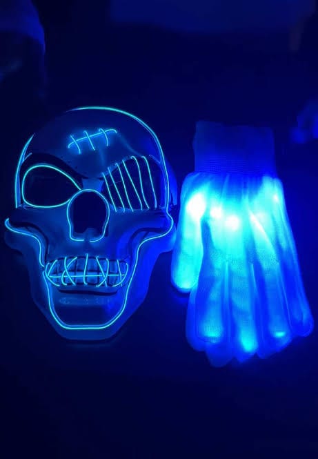 Customer photo review of Halloween LED Skull Mask | Multicolor Light-Up Costume