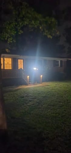 Customer photo review of 368 LED Triple-Head Solar Motion Sensor Outdoor Floodlight - Remote Control Waterproof Wall Lamp for Garage, Patio & Garden