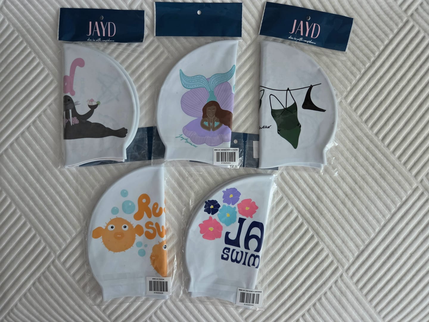 Customer photo review of JAYD Swim Cap - Salty Days in JAYD